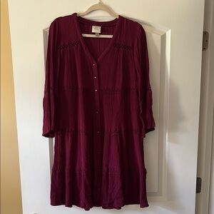 Elegant Knox Rose Burgundy Tunic Dress